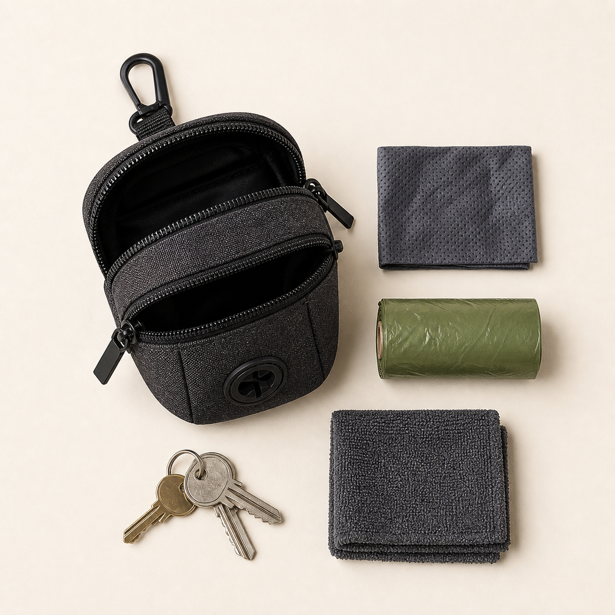 Portable dog-cleanup pouch