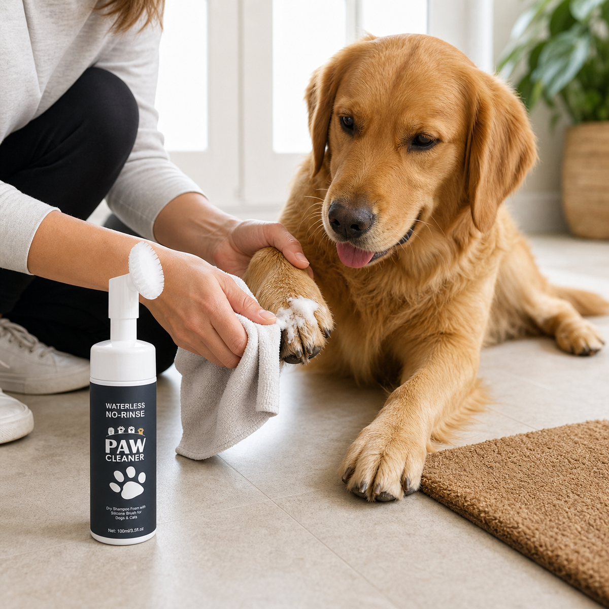 Paw cleaning foam