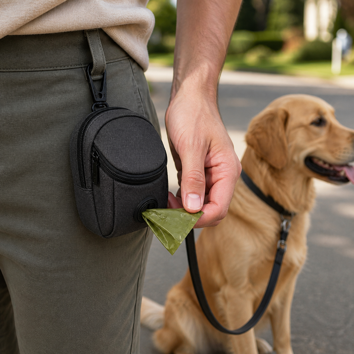 Portable dog-cleanup pouch