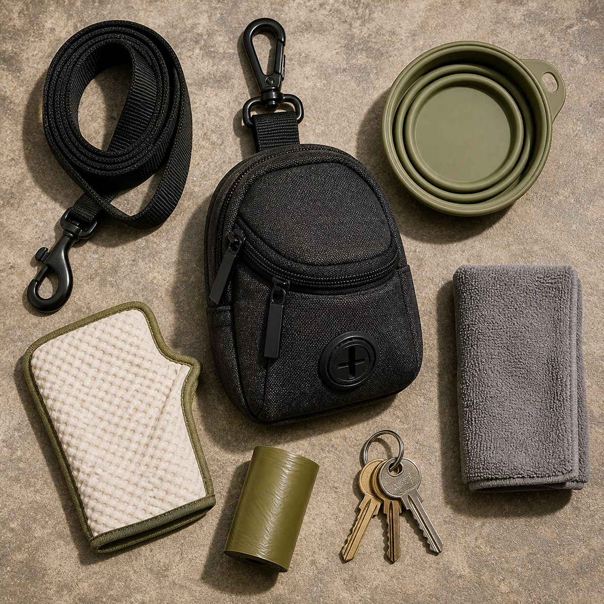Portable dog-cleanup pouch