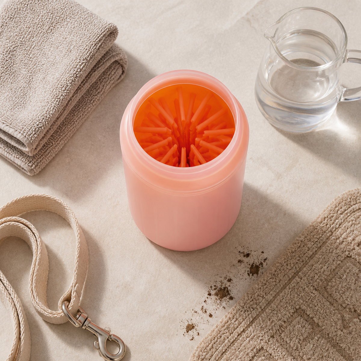 Silicone paw-cleaner cup