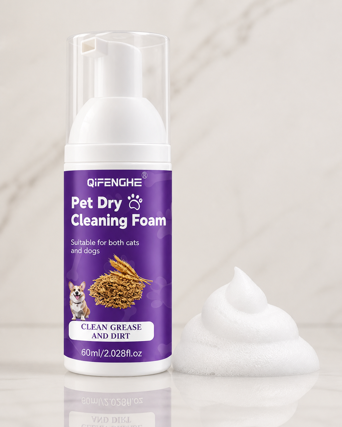 Waterless shampoo foam